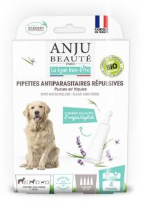 ANJU PIPETTE ANTIPARASITAIRE REPULSIVE CHIEN PLUS DE 20KG BIO X4