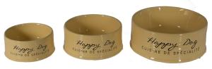 MANGEOIRE CERAMIQUE STONE HAPPY DOG Ø18,5cm JAUNE