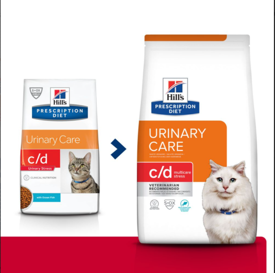 Hill's PRESCRIPTION DIET c/d Urinary Stress Multicare Croquettes pour Chat au Poisson 3 kg