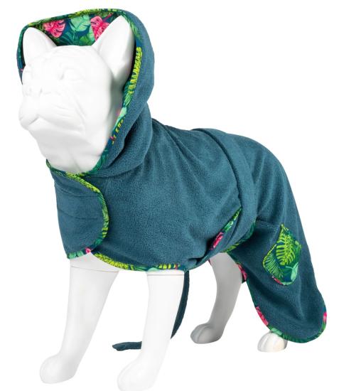 PEIGNOIR CHIEN TAILLE S - MOTIFS TROPICAL