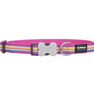 RED DINGO Dog collier Design Horizontal Stripes Hot Pink M 20mm x 31-47cm