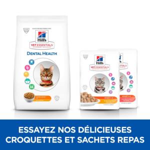 Hill's VET ESSENTIALS Young Adult Dental Health croquettes pour chat au poulet 1,5kg