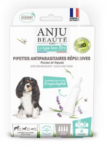 ANJU PIPETTE ANTIPARASITAIRE REPULSIVE CHIEN 5KG A 15KG BIO X4