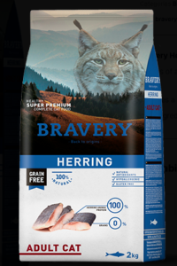 BRAVERY HERRING ADULT CAT 2KG 