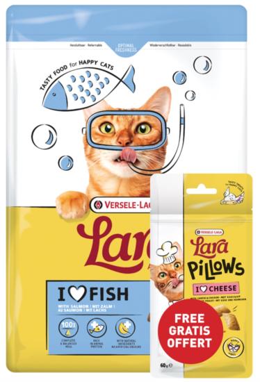 LARA ADULT SAUMON / FISH 1.9KG + SNACK PILLOW CHEESE OFFERT