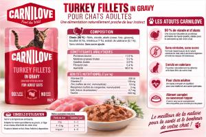 CARNILOVE - CAT POUCH GRAVY - TURKEY ENRICHED WITH VALERIAN - 85G