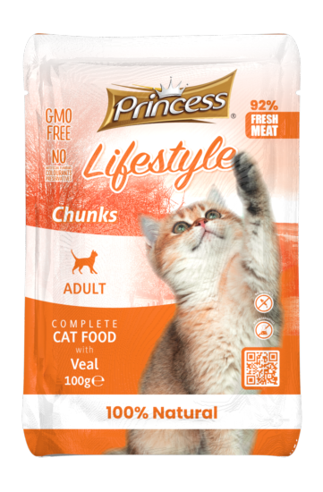 PRINCESSE LIFESTYLE POUCHES CHAT VEAL 100G (VEAU)
