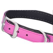 RED DINGO Dog collier Elegant cuir vegan Hot Pink S 15mm, 30cm