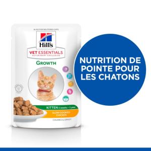 Hill's Vet Essentials Kitten Growth multipack 12 sachets repas pour chaton au poulet 