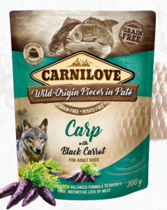 CARNILOVE - DOG POUCH - PATE CARP WITH BLACK CARROT - 300G