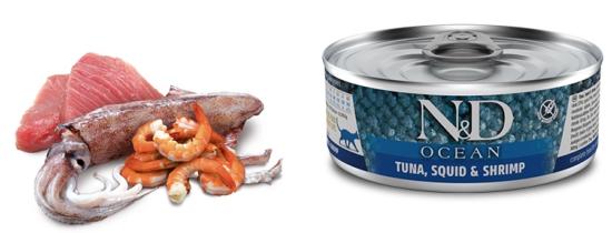 N&D CHAT OCEAN THON CALMAR CREVETTE 80GR 