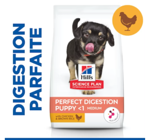 Hill's Science Plan PERFECT DIGESTION croquettes POUR CHIOT MEDIUM au POULET ET RIZ COMPLET 2,5kg