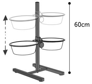 SUPPORT + 2 GAMELLES INOX 21CM - OTIS
