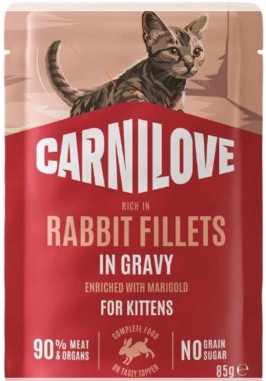 CARNILOVE - CAT POUCH GRAVY - RABBIT ENRICHED WITH MARIGOLD FOR KITTENS 85G