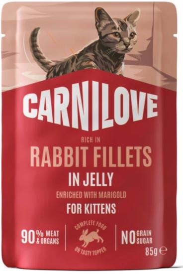 CARNILOVE - CAT POUCH JELLY - RABBIT ENRICHED WITH MARIGOLD FOR KITTENS - 85G
