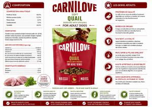 CARNILOVE -DOG SOFT - SNACK QUAIL ENRICHED OREGANO -200G