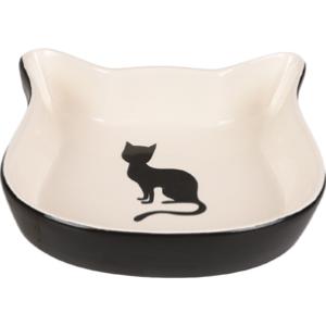 GAMELLE POUR LA NOURRITURE CHAT NALA TTE DE CHAT CRAMIQUE NOIR-BLANC 220M