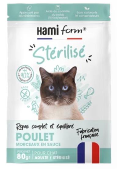 HAMIFORM REPAS COMPLET CHAT STERILISÉ POULET – 80 gr