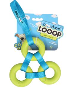 JOUET CHIEN RESISTANT COOCKOO LOOOP VERT/BLEU 26CM
