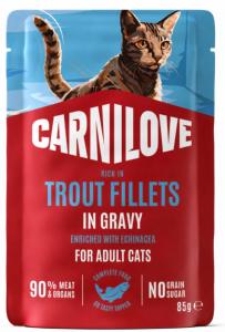 CARNILOVE -CAT POUCH GRAVY -TROUT ENRICHED WITH ECHINACEA -85G