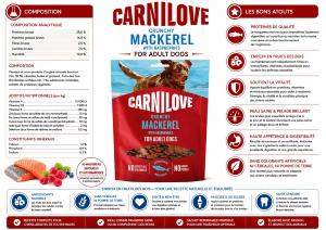CARNILOVE -DOG CRUNCHY -SNACK MACKEREL WITH RASPBERRIES -200G