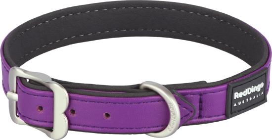 RED DINGO Dog collier Elegant cuir vegan Purple S/M 20mm, 36cm